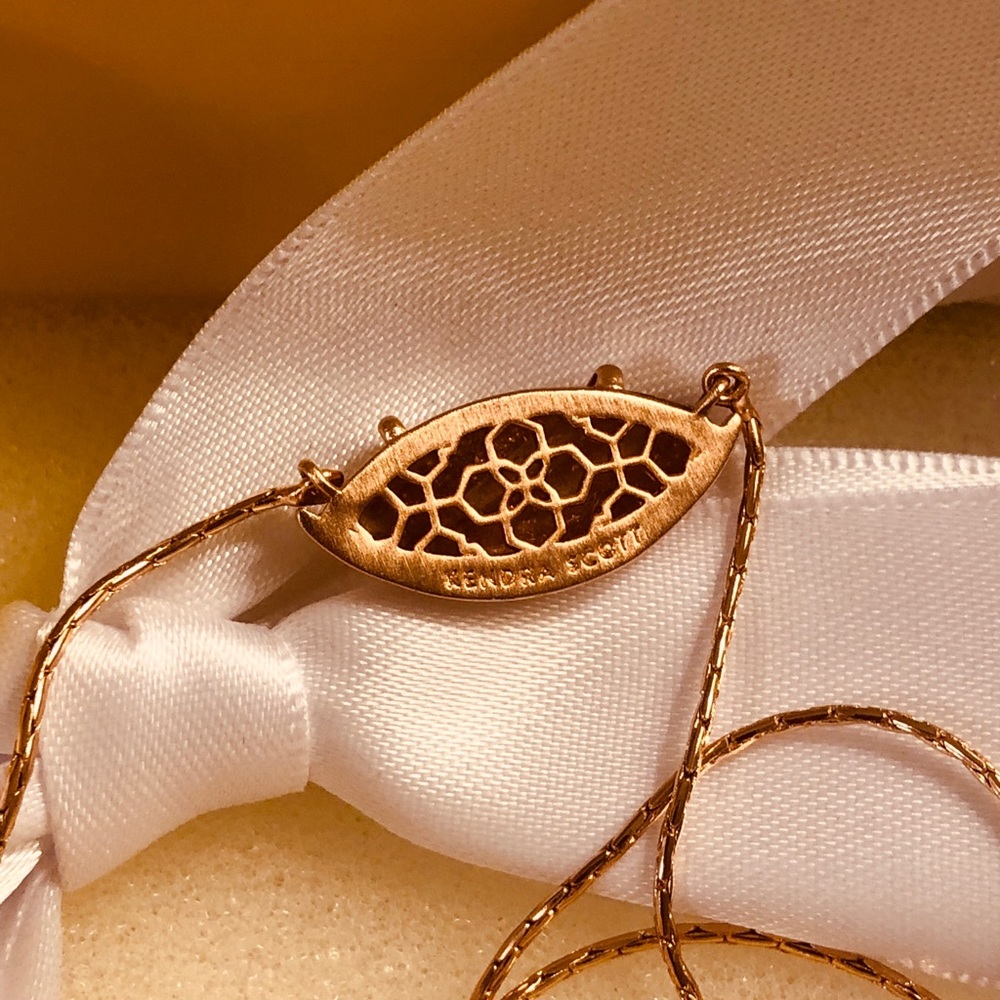 NWT Kendra Scott Meghan Necklace Gold Dusted Rose Gold GORGEOUS Adjustable! - Picture 6 of 14